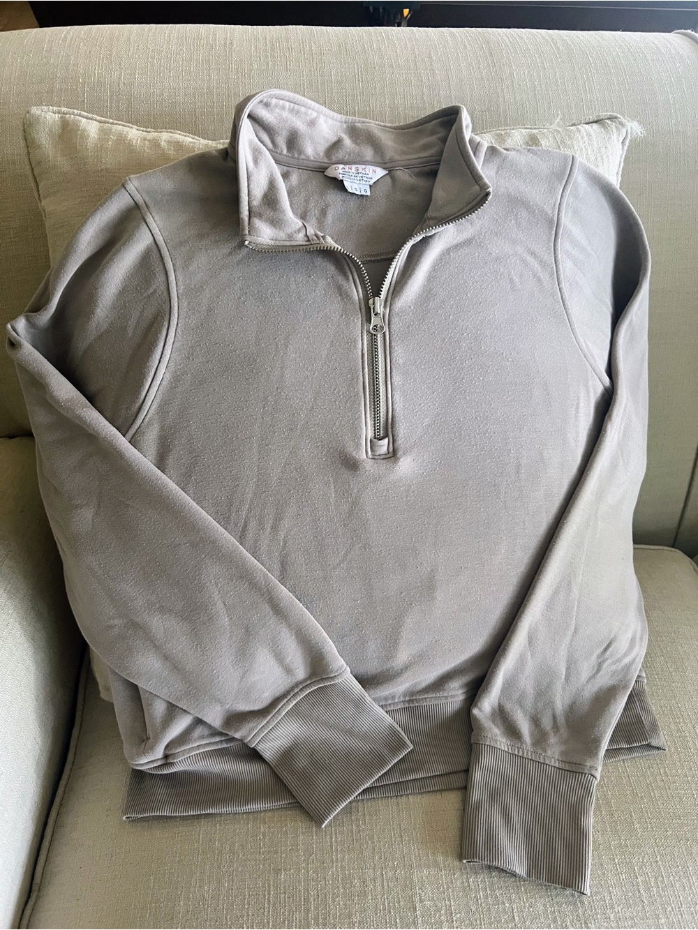 Danskin Women’s Half-Zip Sweater — Taupe